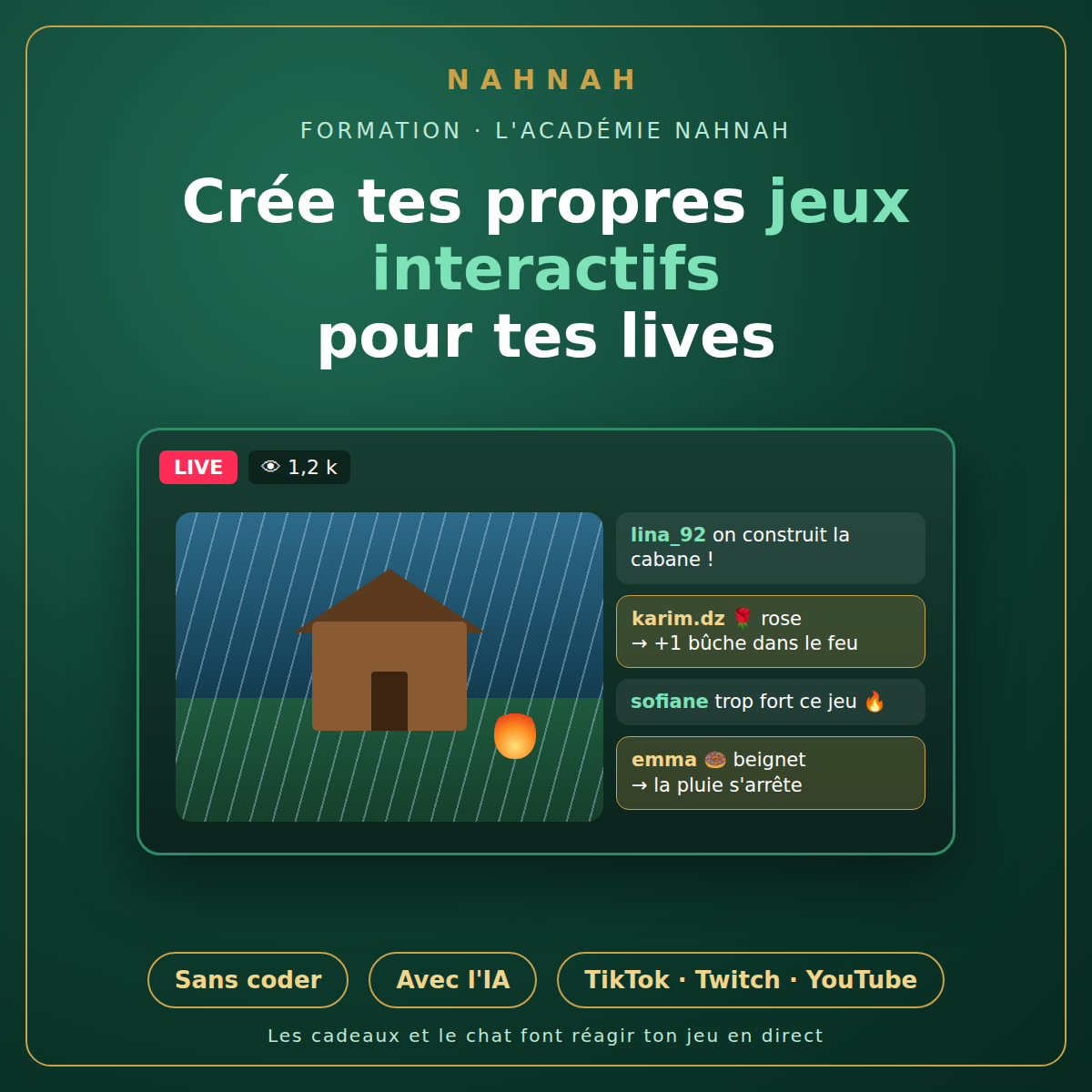 Formation NAHNAH : crée tes propres jeux interactifs pour tes lives TikTok, Twitch et YouTube
